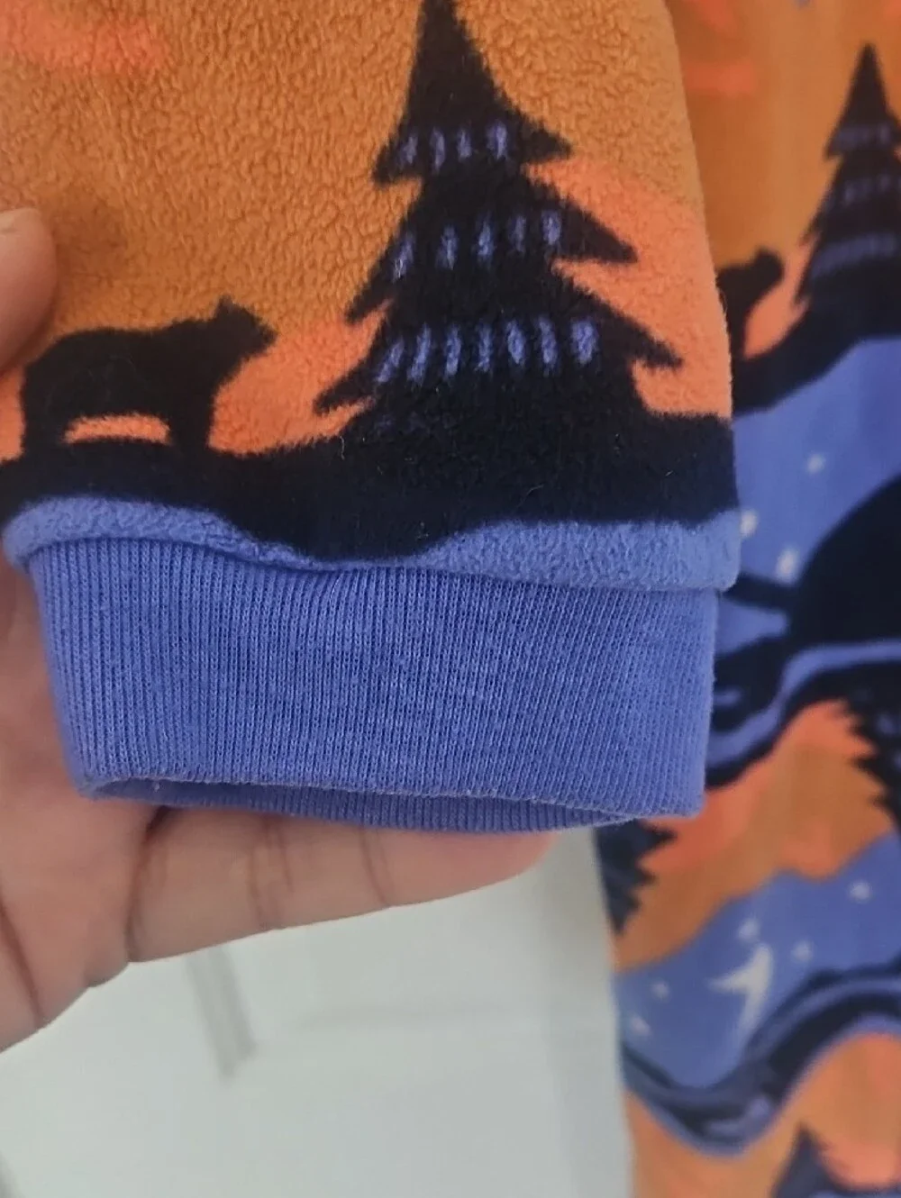 Carter's Blue & Orange Mountain Night Footed One-Piece